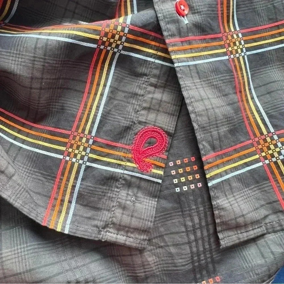 Luciano Visconti Black Long Sleeves Multicolor Striped Button Down Shirt Men’s L - Picture 6 of 9